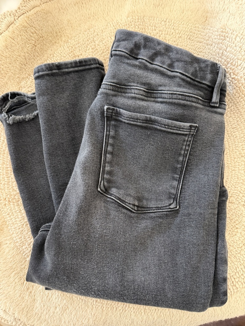 Good American High-Rise Washed Black Ripped Jeans